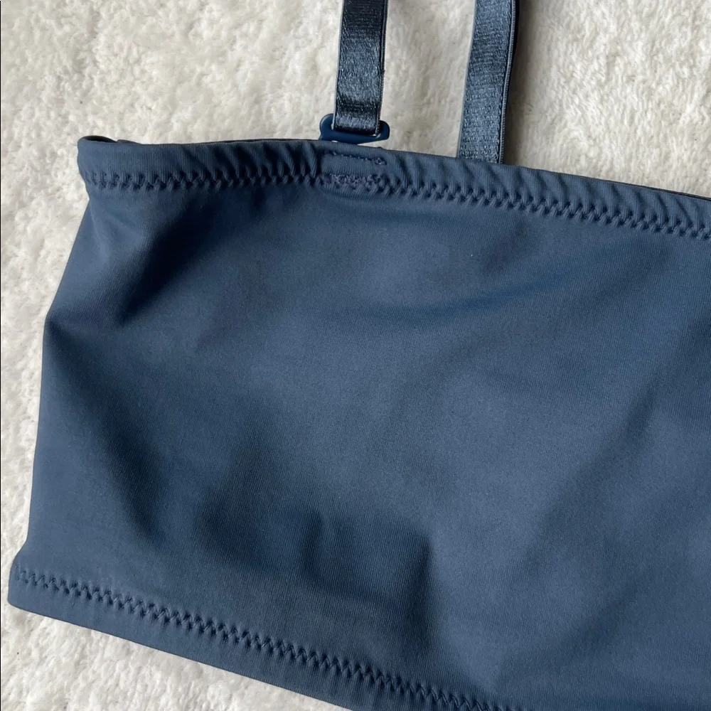 SKIMS Swim Bandeau Bikini Top in Gunmetal Grey